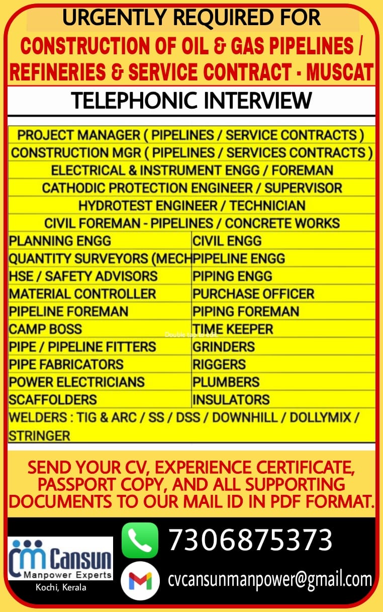 Oil and gas jobs in oman 2021 Large recruitment
