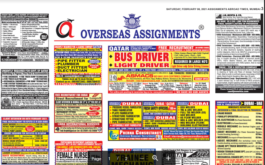 GCC walk-ins with Assignment Abroad Times.